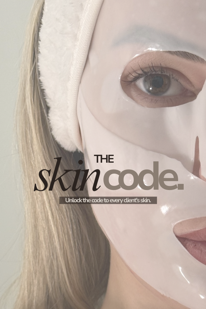 The Skin Code ebook cover — unlock the code to every client's skin
